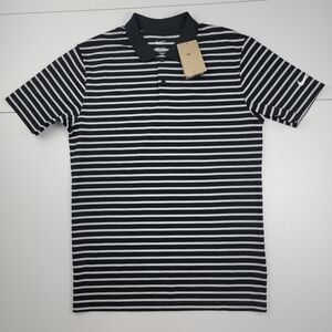 Nike Mens Dri-Fit Victory Stripe Polo Shirt Black Stripe DH0829-010 Size Small